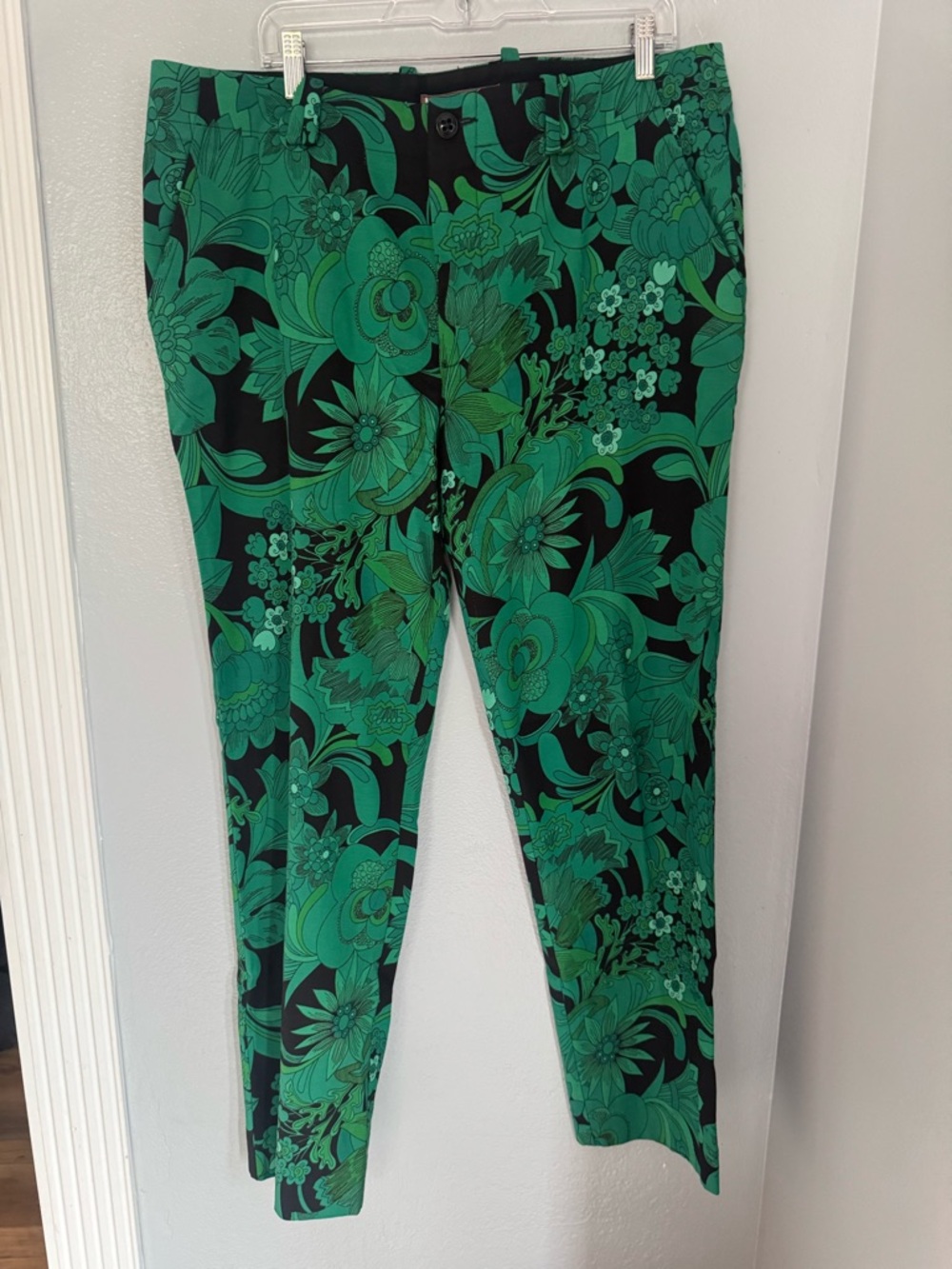 Mr Turk Green & Black Patterned Dress Pants Size 38